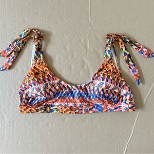 Venus Nikki Geometric Print Bralette Bikini Top Tropical Tie Shoulder Size 2X